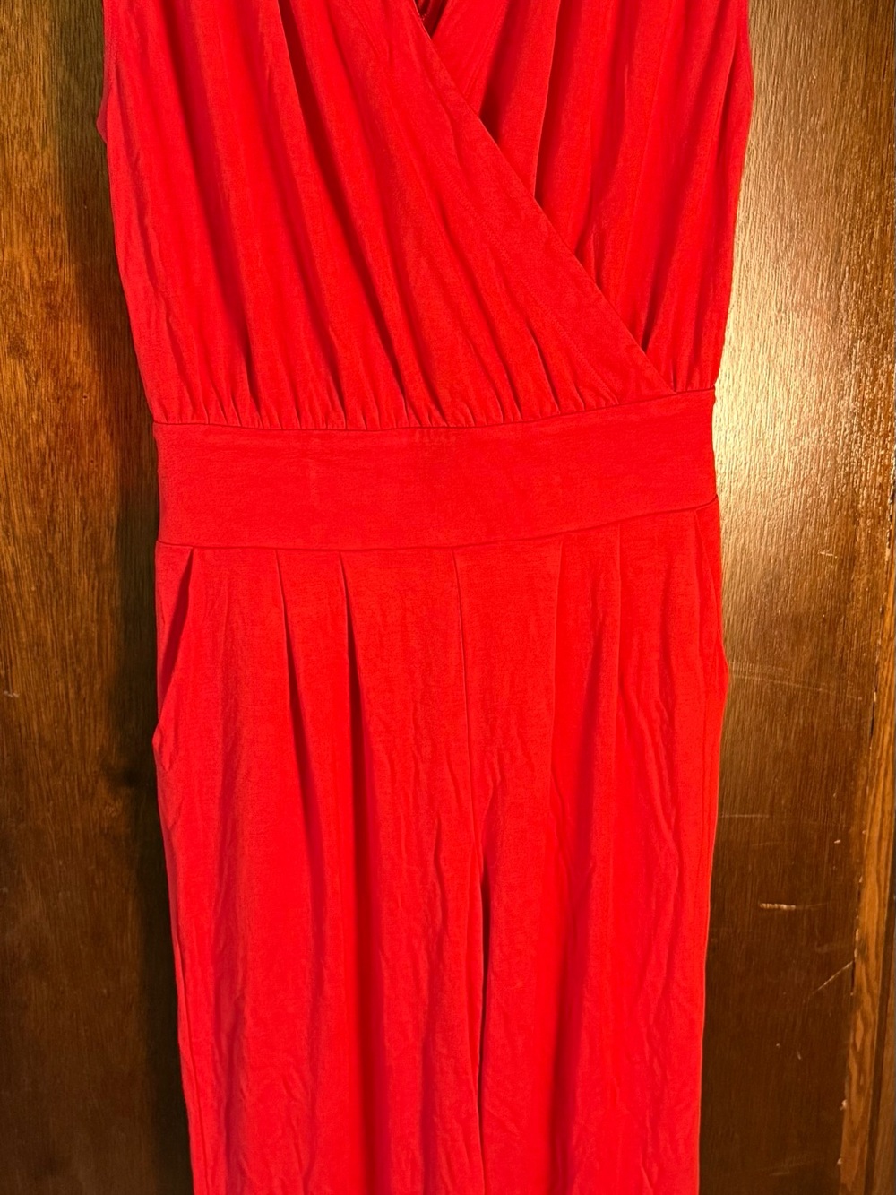 CAbi Red Sleeveless Uptown Jumpsuit